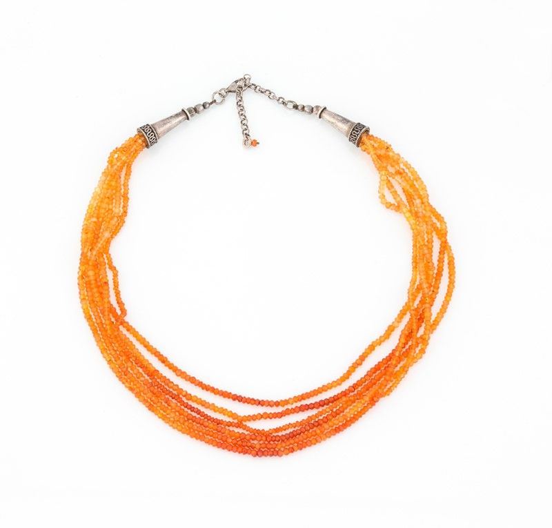 Collana di Sei Fili di Opale di Fuoco