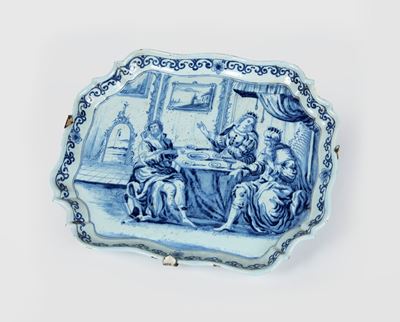 Vassoio in Maiolica, Firenze, Metà del XIX Secolo, Manifattura Ars Florentia