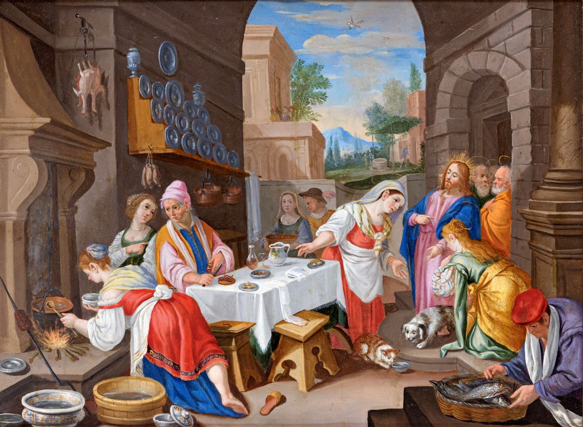 Jacopo Bassano - Cristo in Casa di Marta con Maria e Lazzaro