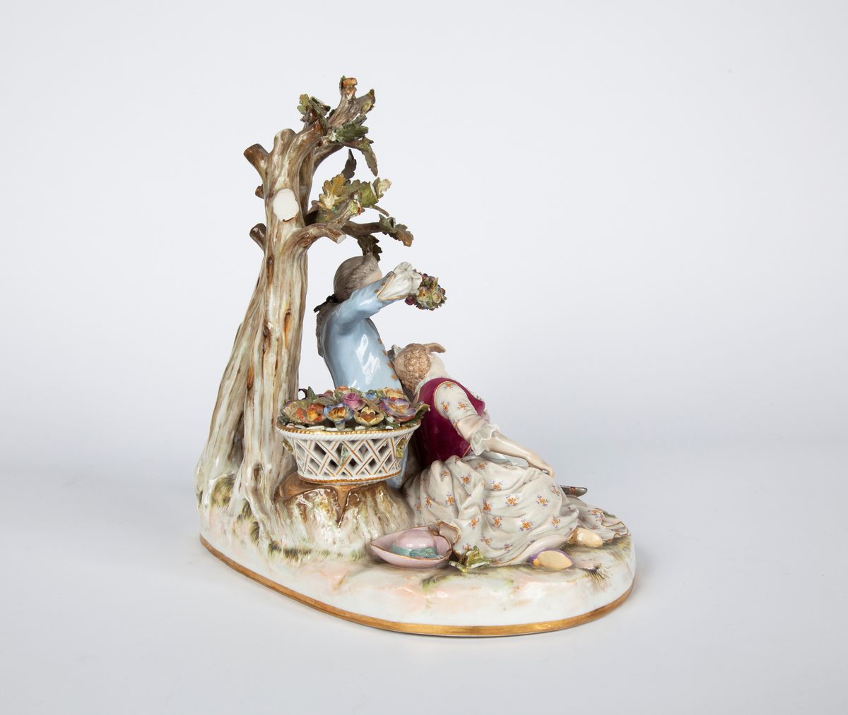 Gruppo in Porcellana Policroma, Meissen, Seconda Metà del XIX Secolo