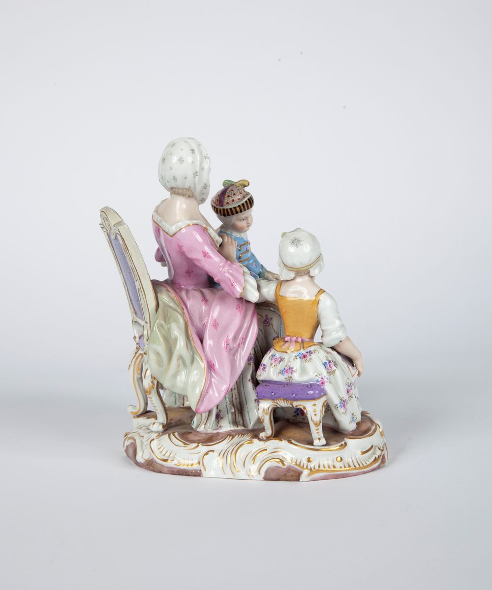 Gruppo in Porcellana Policroma, Meissen, XIX Secolo