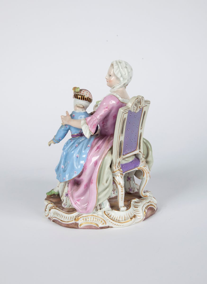 Gruppo in Porcellana Policroma, Meissen, XIX Secolo