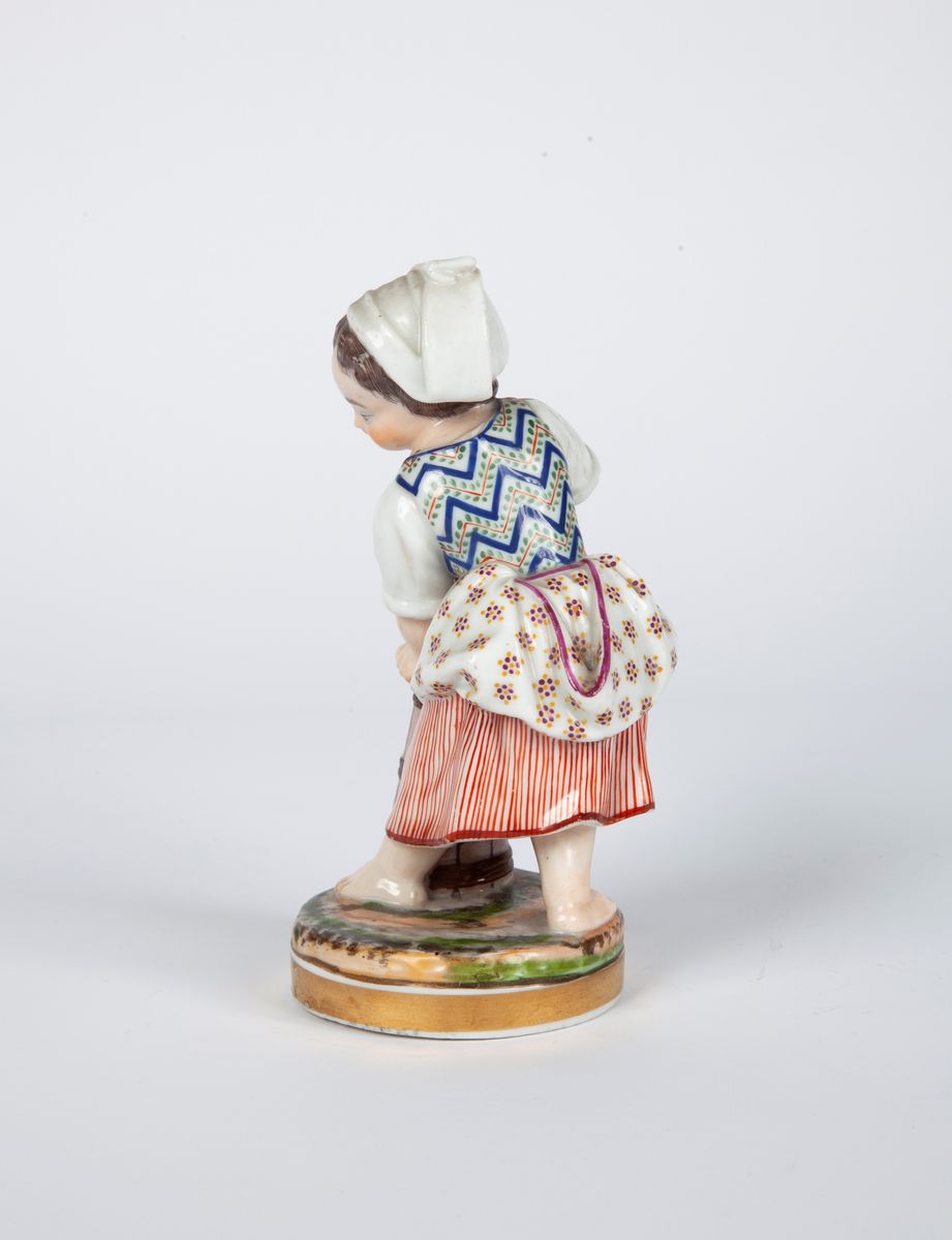 Figura in Porcellana Policroma, Niderviller, Fine del XVIII/inizi del XIX Secolo