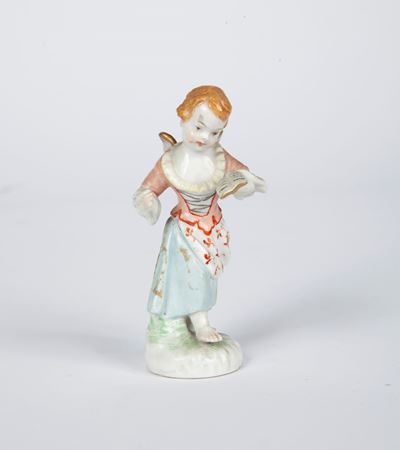 Piccola Figura in Porcellana Policroma, Berlino, XX Secolo