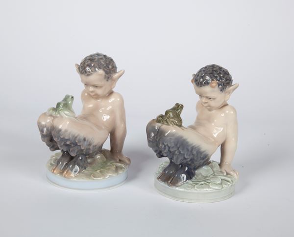 Due figure in porcellana policroma, Royal Copenhagen