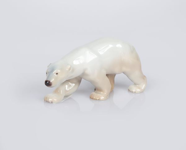 Orso polare in porcellana bianca, XX secolo