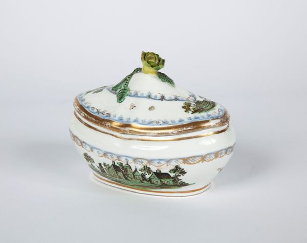 Zuccheriera in porcellana con coperchio, Vienna, fine del XVIII secolo