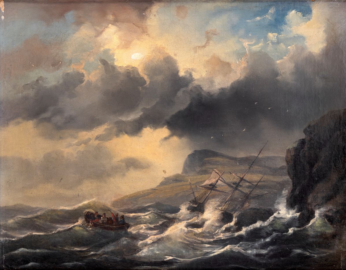 Josef Carl Berthold Puttner - Vascello in Tempesta