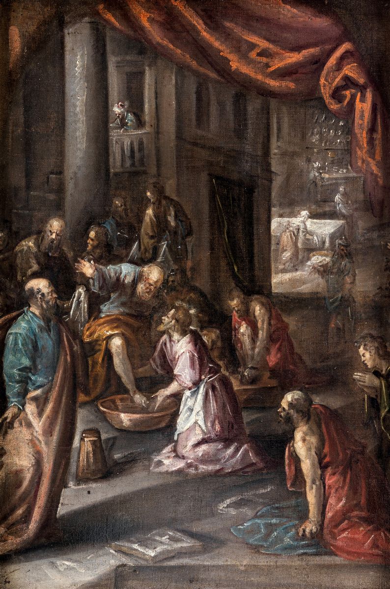 Scuola Veneta del XVII Secolo - La Lavanda dei Piedi degli Apostoli