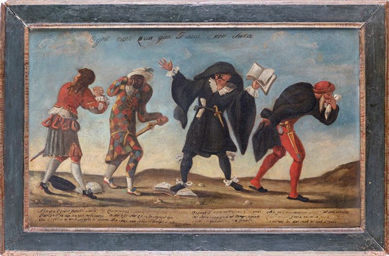 Scuola Veneta del XVIII Secolo - Raffigurazione di Maschere