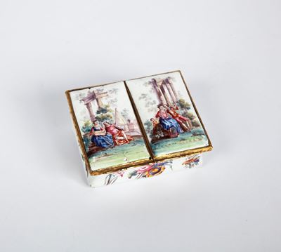 Scatola Portagioie in Metallo Smaltato, Francia, XIX Secolo