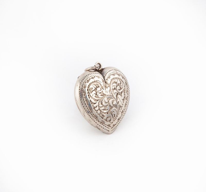 Pendente Porta nei in Argento a Forma di Cuore, Birmingham 1925