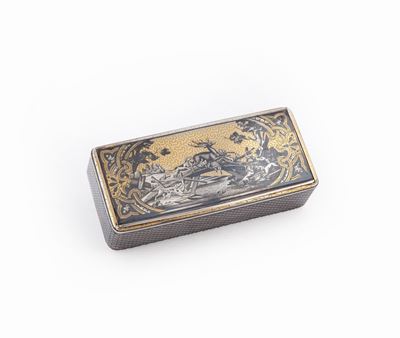 Tabacchiera Rettangolare in Argento Niellato, Francia (?), XIX Secolo