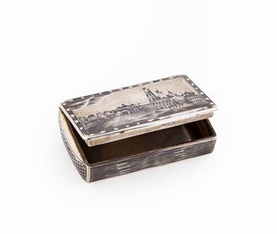 Tabacchiera Rettangolare in Argento 875/1000 Niellato, Mosca (?), Metà del XIX Secolo