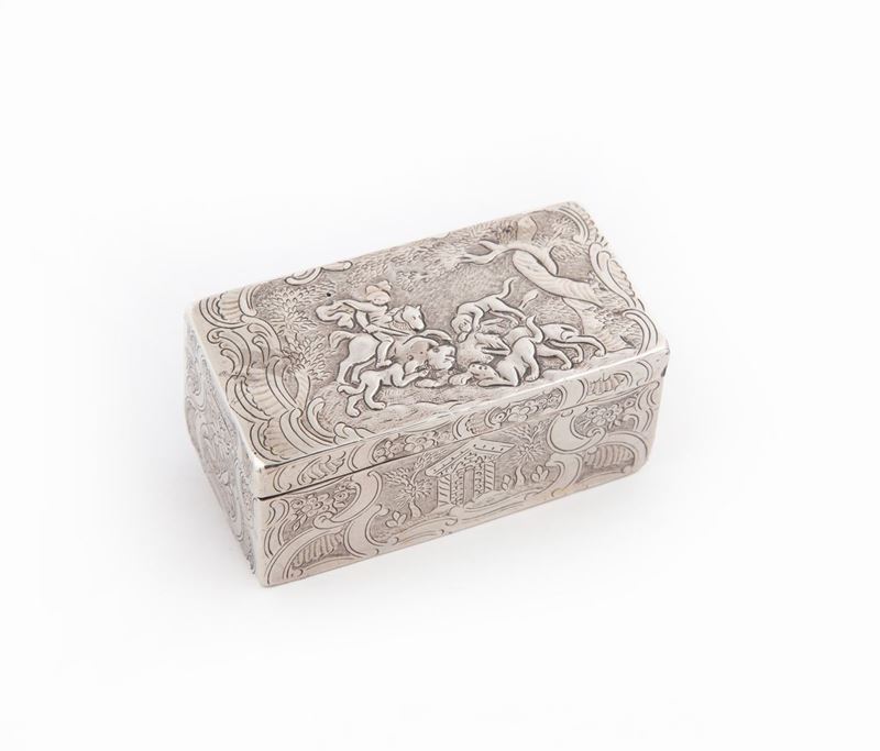 Tabacchiera Rettangolare in Argento, Germania (?), XVIII Secolo