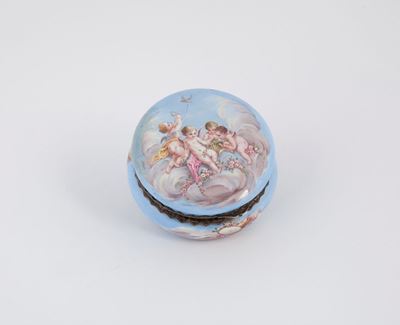 Scatola Portapillole in Argento Dorato e Smalto
