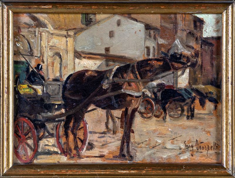 Eugenio Scorzelli - Carrozze a Napoli