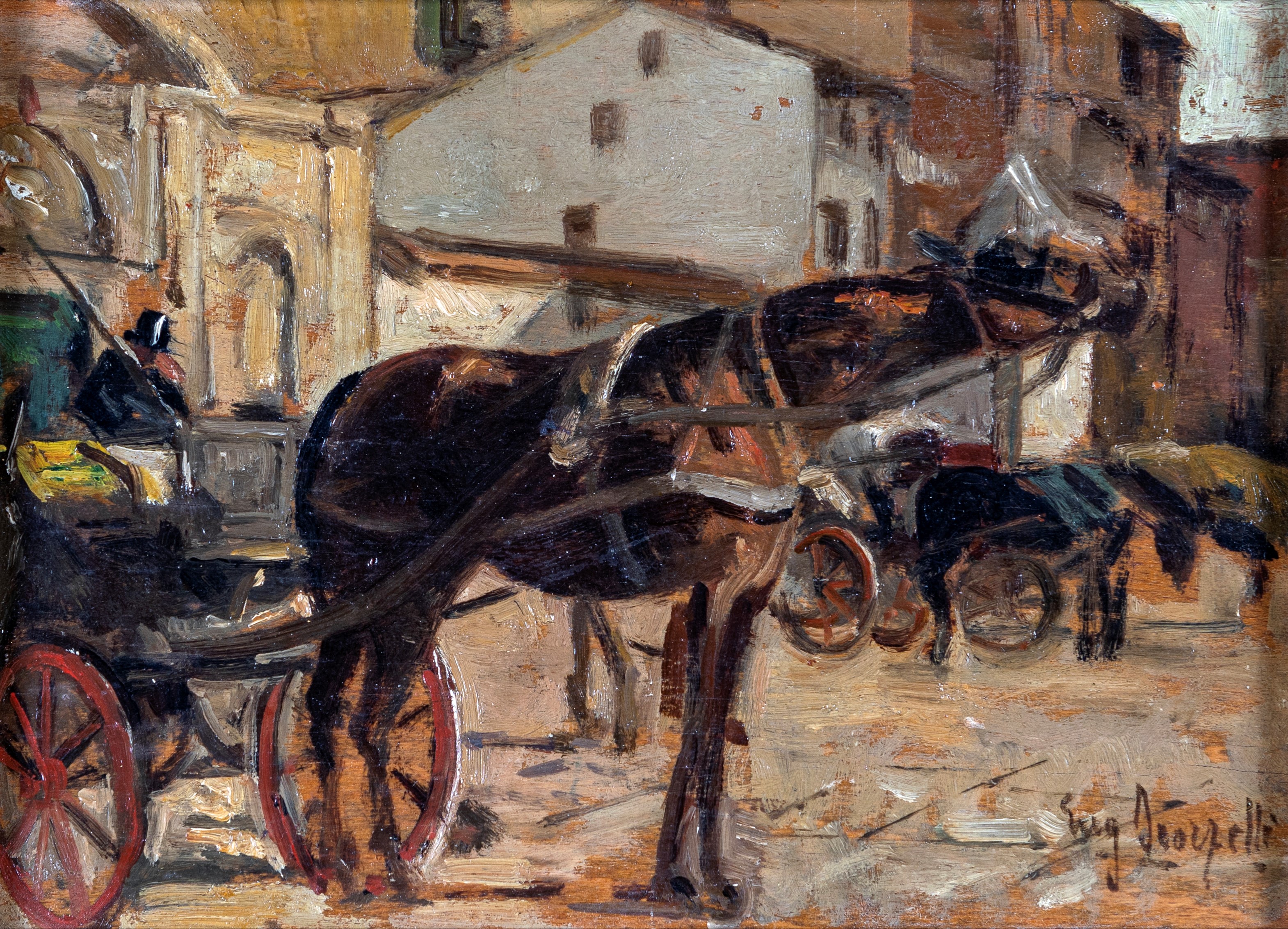 Eugenio Scorzelli - Carrozze a Napoli
