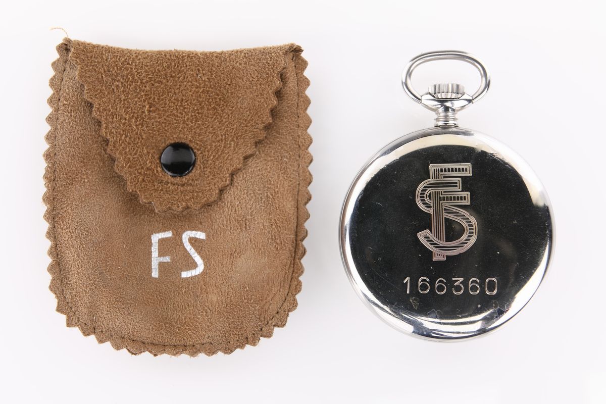 Perseo - Orologio da Tasca Remontoir da Ferroviere in Metallo Cromato delle Ferrovie dello Stato