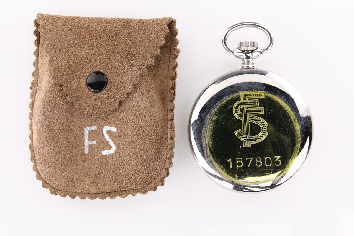 Perseo - Orologio da Tasca Remontoir da Ferroviere in Metallo delle Ferrovie dello Stato