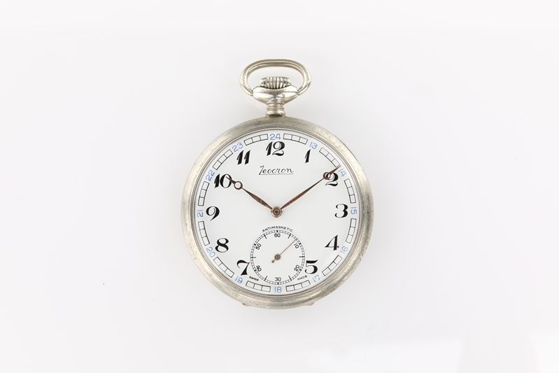 Zeocron. Orologio da Tasca Remontoir da Ferroviere in Metallo delle Ferrovie Turche