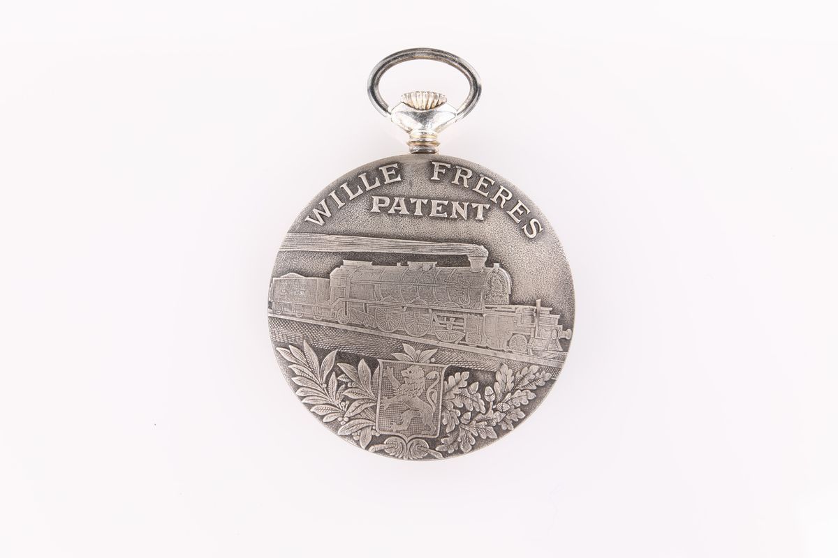 Wille Freres. Orologio da Tasca Remontoir da Ferroviere in Metallo delle Ferrovie Belghe