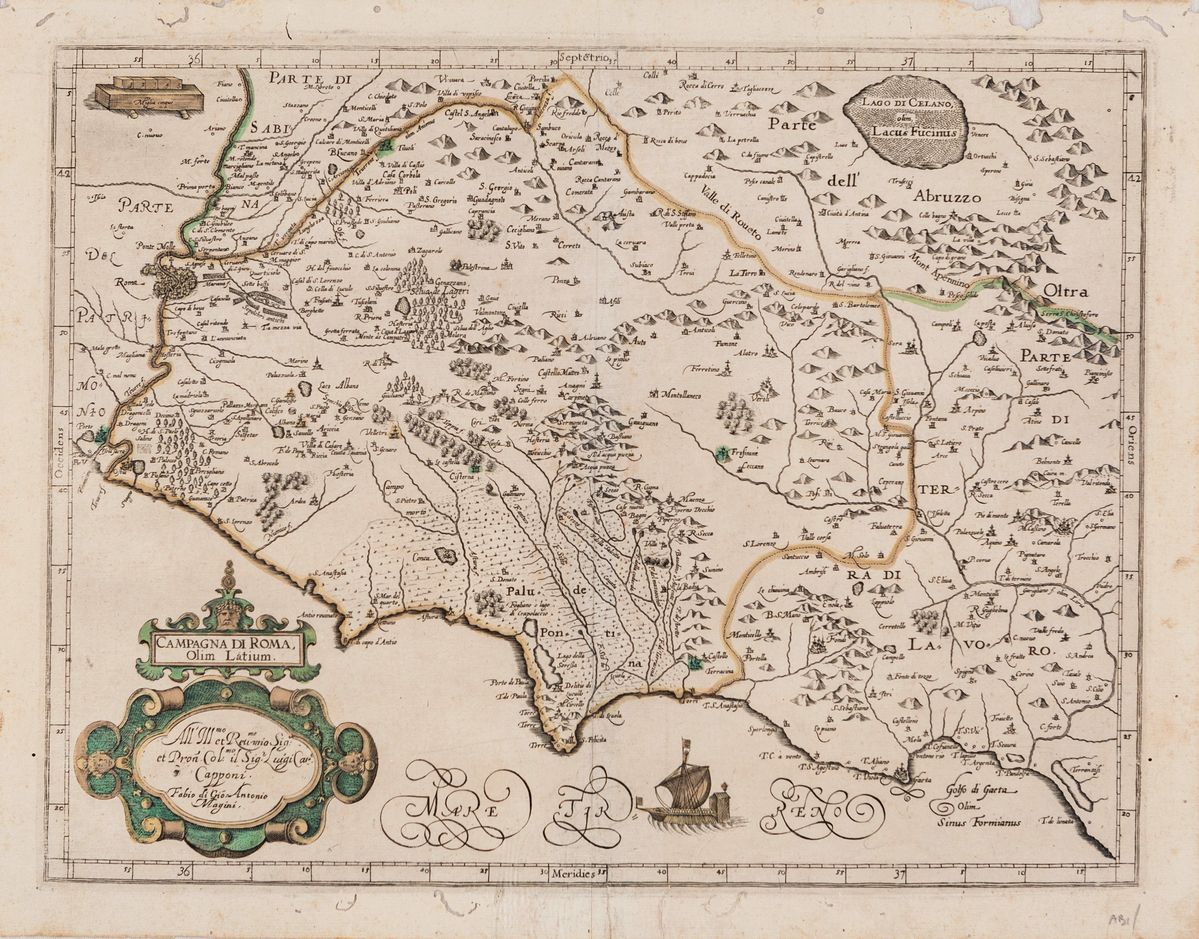 Giovanni Antonio Magini - Benjamin Wright - Campagna di Roma Olim Latium