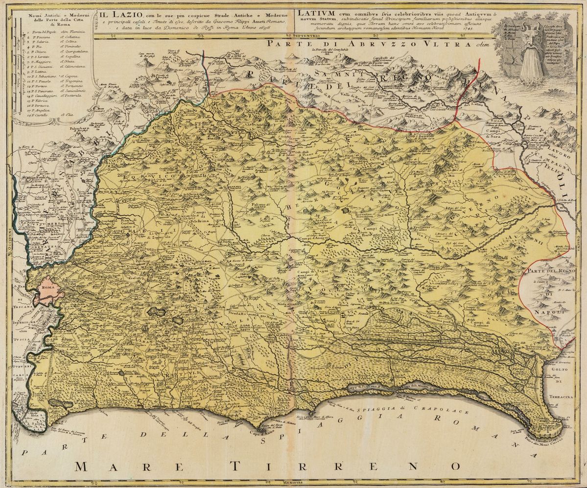 Il Lazio con le Sue Più Cospicue Strade Antiche e Moderne e Principali Casali e Tenute di Esso
