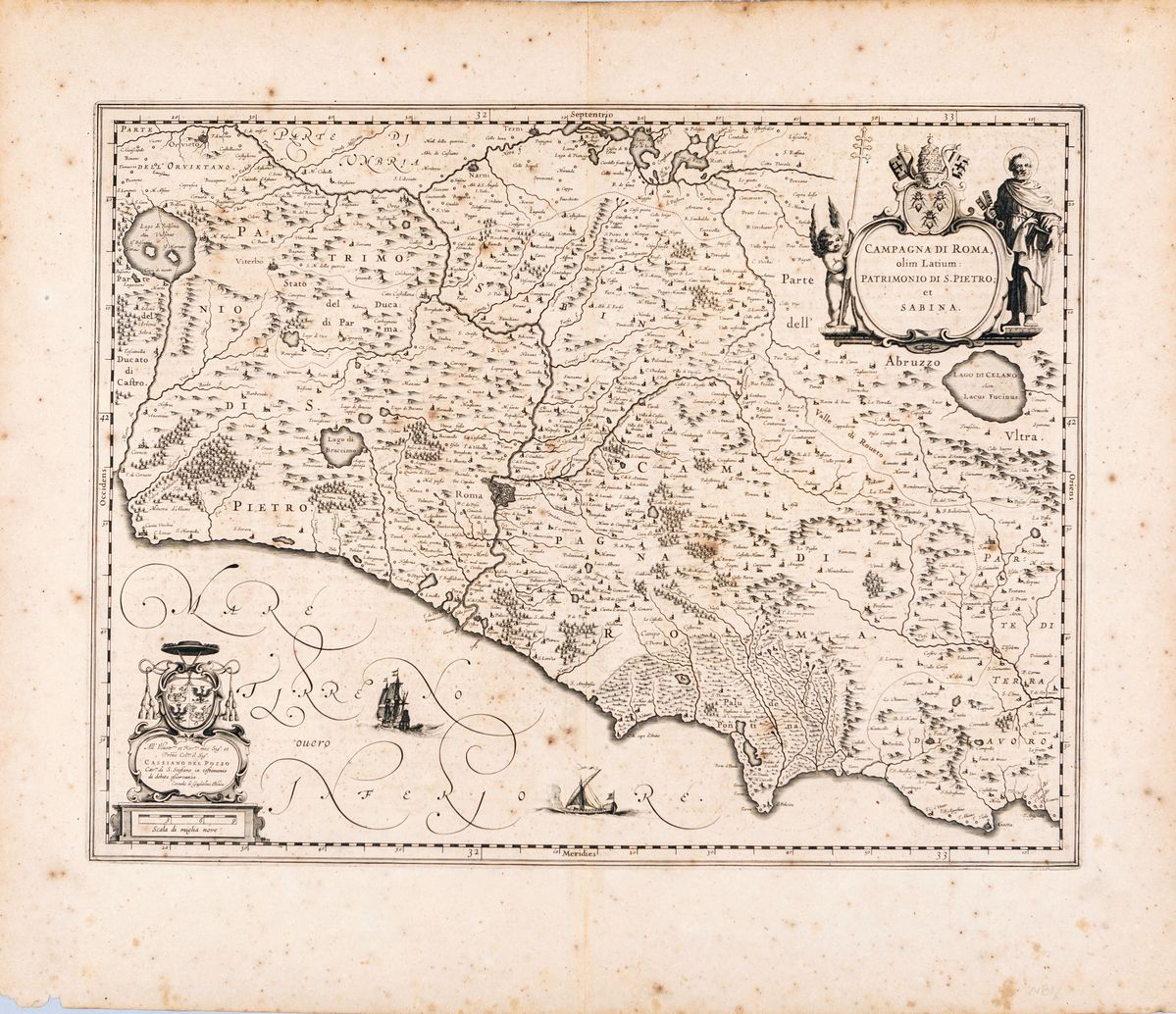 Willem Janszoon Blaeu - Campagna di Roma, Olim Latium Patrimonio di S. Pietro Et Sabina