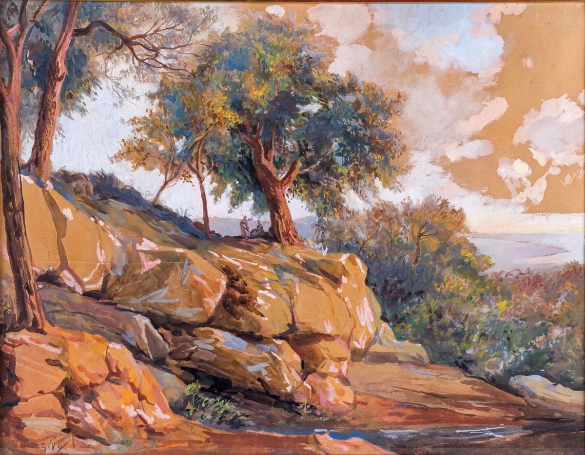 Giacinto Gigante - Paesaggio con Bosco e Rocce