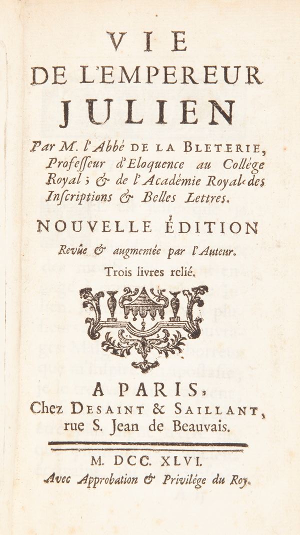 ‎Jean-Philippe-René Abbé de la Bléterie - Vie de l'Empereur Julien. Nouvelle edition revue & augmentee par l'Auteur