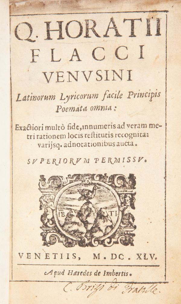 Q. Oratii Flacci Venusini - Latinorum Lyricorum facile Principis Poemata omnia
