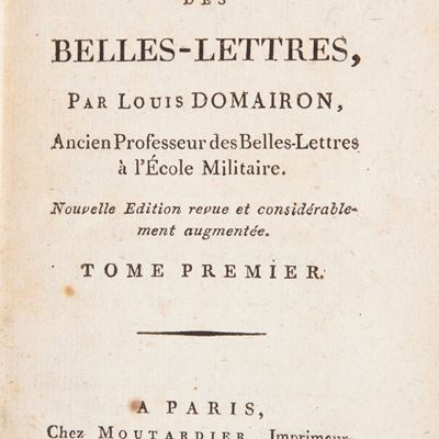 Louis Domairon - Principes Generaux Des Belles Lettres. Volumi I-II-III