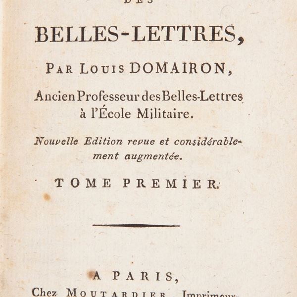 Louis Domairon - Principes generaux des belles lettres. Volumi I-II-III