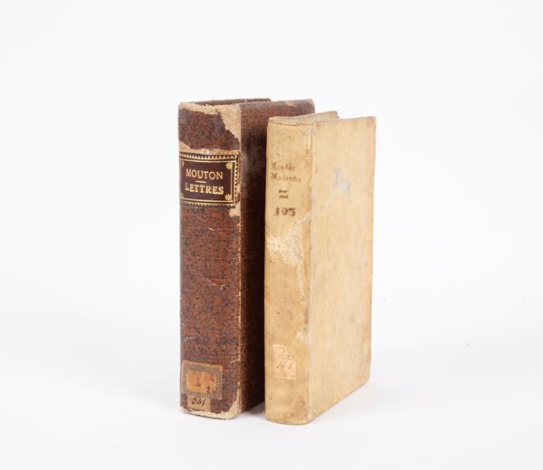 Due volumi in lingua francese del XVIII secolo: L'Elite des plus belles Lettres de Messieurs de l'Academie Francoise