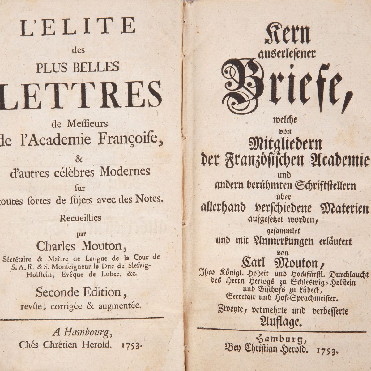 Due Volumi in Lingua Francese del XVIII Secolo: L'elite Des Plus Belles Lettres De Messieurs De L...