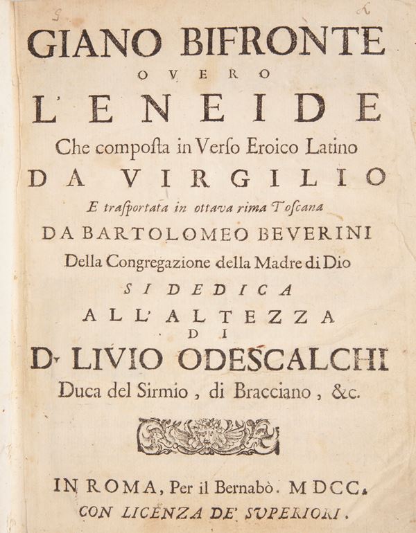 Giano bifronte overo l'Eneide che composta in Verso Eroico Latino da Virgilio e trasportata in ottava rima toscana da Bartolomeo Beverini