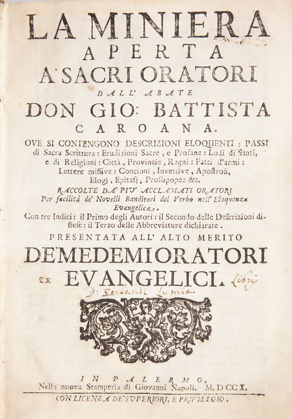 Giovan Battista Caroana - La miniera aperta a sacri oratori