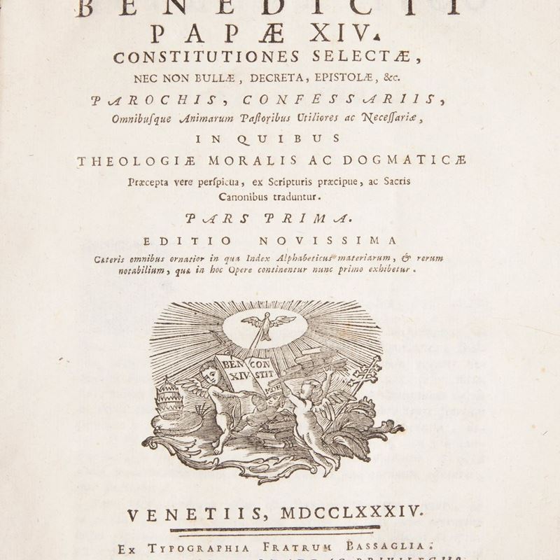 Sanctissimi Domini Nostri Benedicti Papae XIV Consitutiones Selectae Nec Non Bullae, Decreta, Epi...
