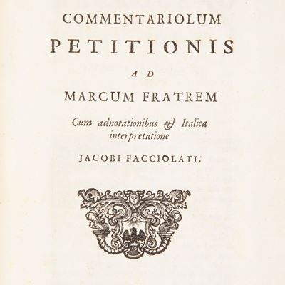 Quinto Tullio Cicerone. Commentariorum Petitionis Ad Marcum Fratrem. Cum Adnotationibus Et Italic...