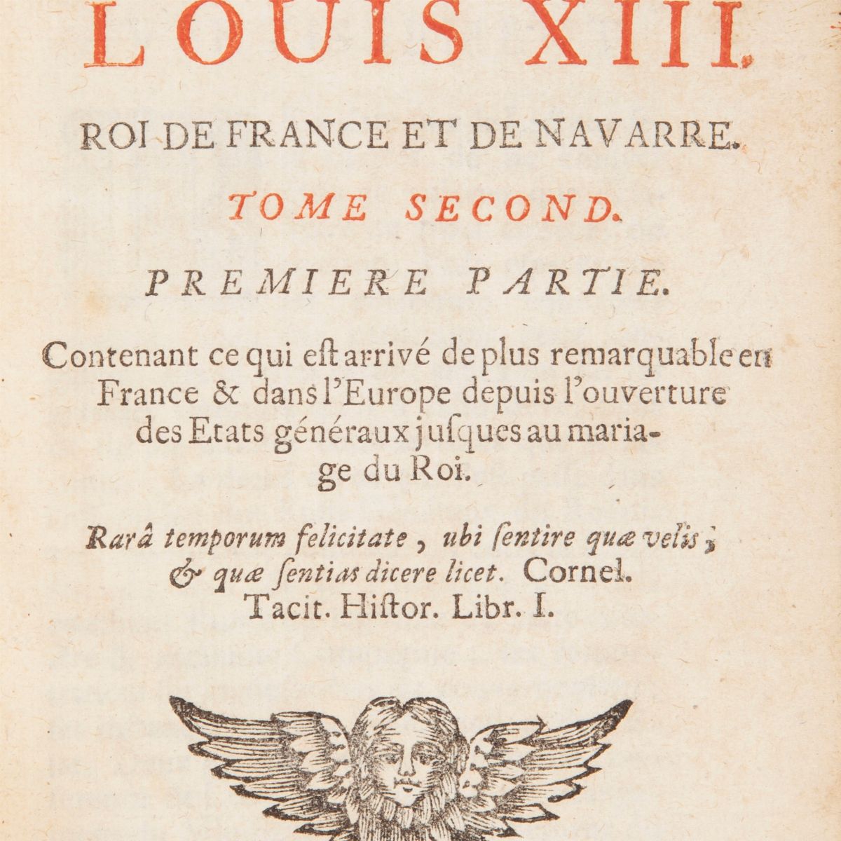 Histoire Du Regne De Louis XIII. Roi De France Et De Navarre (illustrato del XVIII Secolo) Scompl...