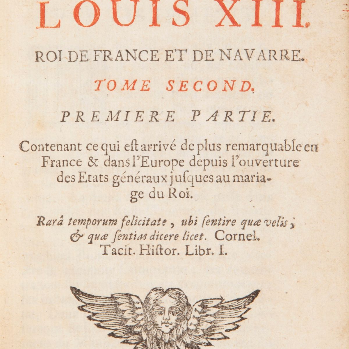Histoire Du Regne De Louis XIII. Roi De France Et De Navarre (illustrato del XVIII Secolo) Scompl...