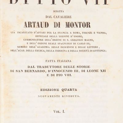 Artaud di Montor - Storia di Pio VII. Volumi I-II-III