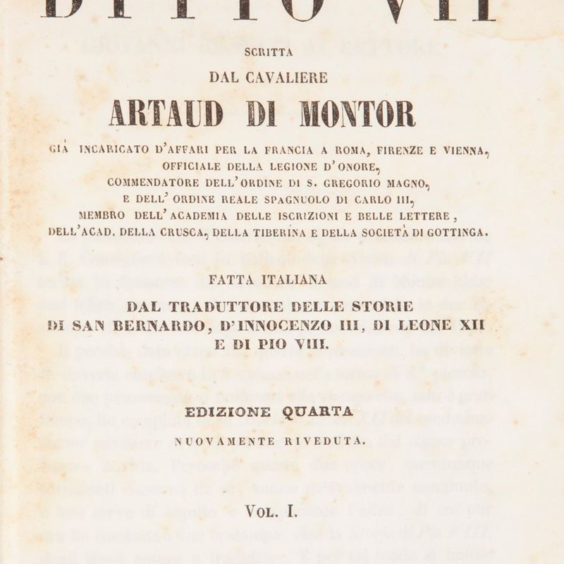 Artaud di Montor - Storia di Pio VII. Volumi I-II-III