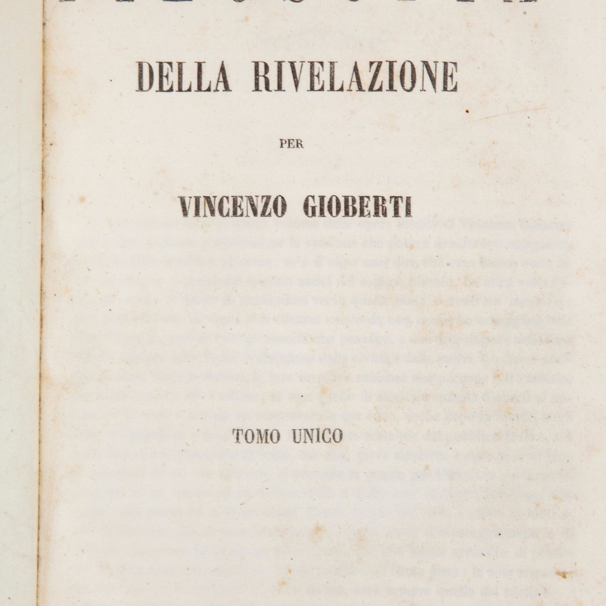 5 Libri di Filosofia: Vincenzo Gioberti - della Filosofia della Rivelazione, Napoli/torino 1861; ...