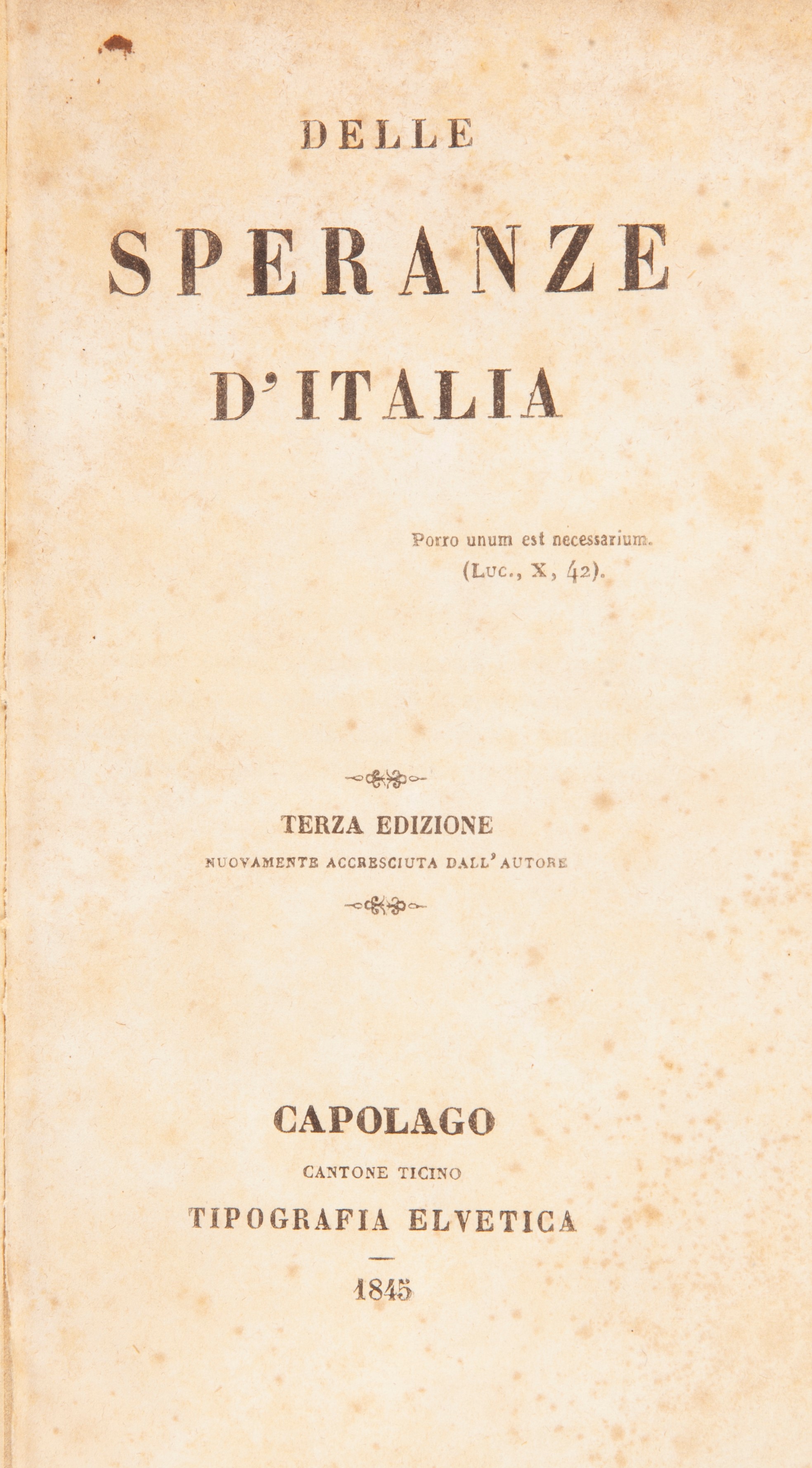 Tre Opere di Cesare Balbo - Sommario della Storia D'italia. Edizione Decima, le Monnier 1856; - d...