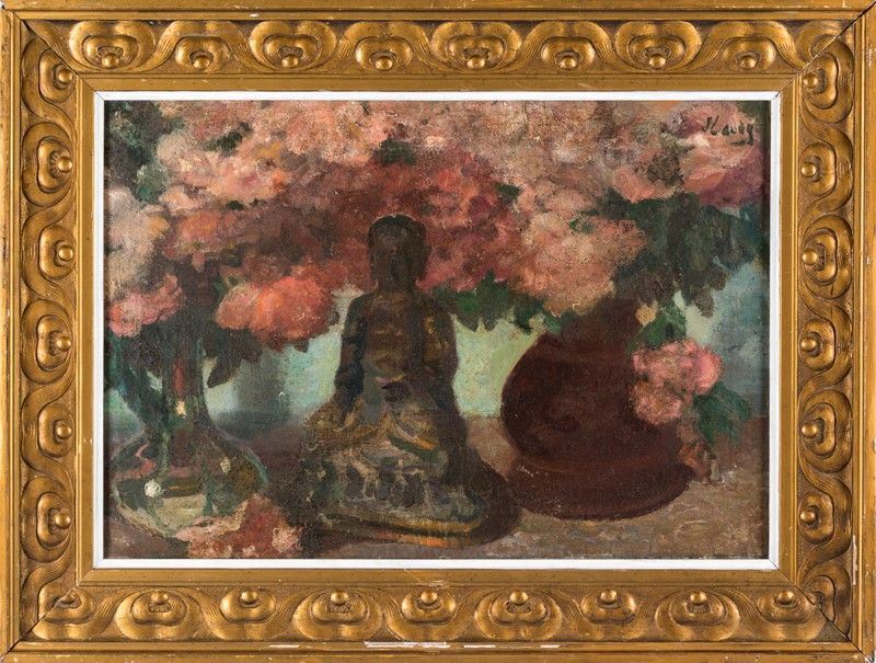 Jean Laudy - Vaso di Fiori con Buddha