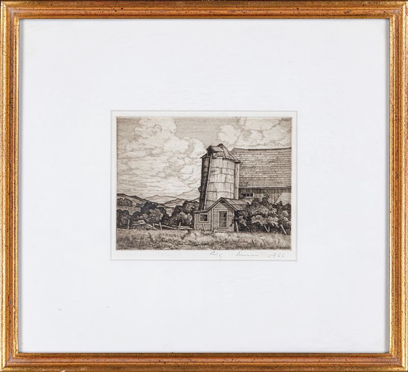 Luigi Lucioni - Paesaggio con Granaio