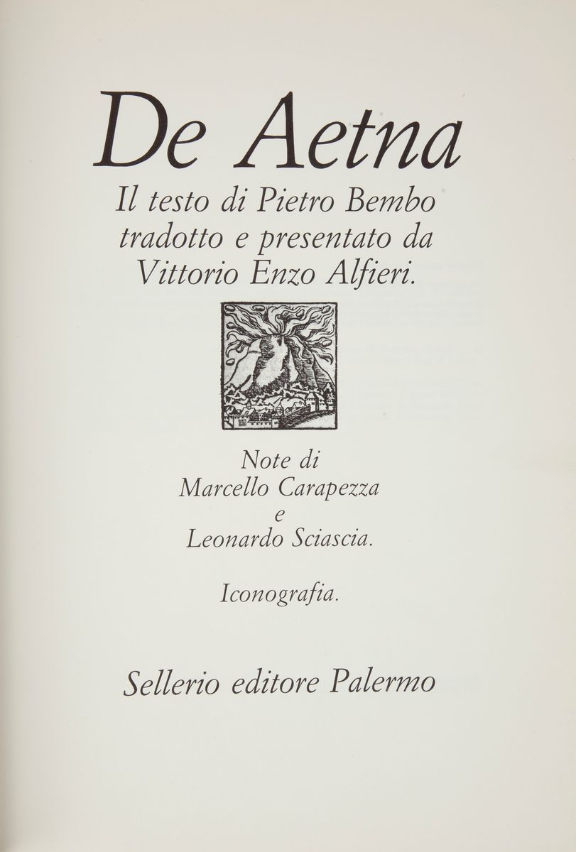 De Aetna. Testo di Pietro Bembo (tradotto da Vittorio Alfieri)