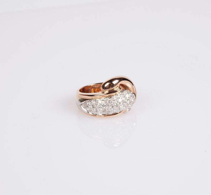 Anello a Fascia in Oro e Brillanti
